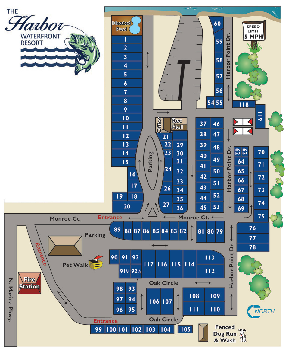 The Harbor RV Resort & Marina Site Map